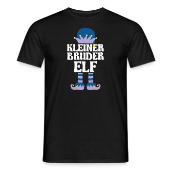 Kleiner Bruder Elf Geschwister Geschenk - Männer T-Shirt - Schwarz - Vorne - AI Model Male 178 light (178cm)