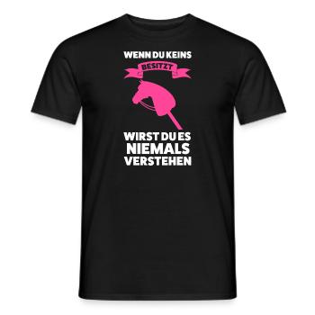 Hobby Horsing Pferd Steckenpferd Geschenk - Männer T-Shirt - Schwarz - Vorne - AI Model Male 178 light (178cm)