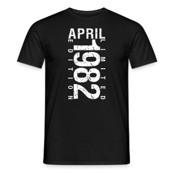 April 1982 April birthday gift 1982 - Men's T-Shirt - black - Front - AI Model Male 178 light (178cm)