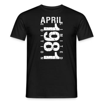 Avril 1981 Avril cadeau anniversaire 1981 - T-shirt homme - noir - Devant - AI Model Male 178 light (178cm)