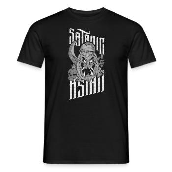 Satanic Asian Pentagram Proud Asian Occult - Männer T-Shirt - Schwarz - Vorne - AI Model Male 178 light (178cm)