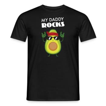 My Daddy Rocks Father's Day Avocado - Men's T-Shirt - black - Front - AI Model Male 178 light (178cm)