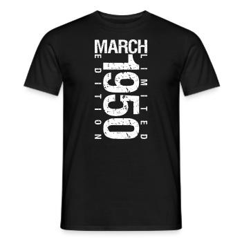 March 1950 March Anniversary March 1950 - Men's T-Shirt - black - Front - AI Model Male 178 light (178cm)