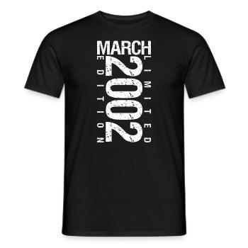 March 2002 March Anniversary March 2002 - Men's T-Shirt - black - Front - AI Model Male 178 light (178cm)