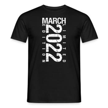 March 2022 March Anniversary March 2022 - Men's T-Shirt - black - Front - AI Model Male 178 light (178cm)