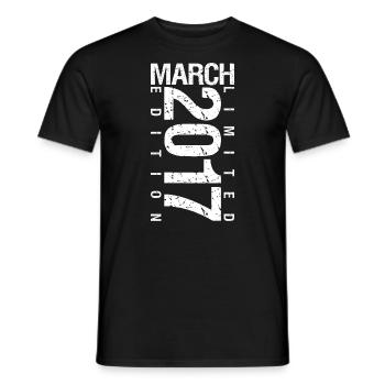 March 2017 March Anniversary March 2017 - Men's T-Shirt - black - Front - AI Model Male 178 light (178cm)