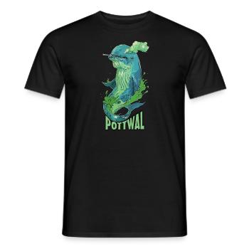 Pot, Cannabis, Herbe, Cachalot, THC - T-shirt homme - noir - Devant - AI Model Male 178 light (178cm)