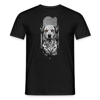 Compagnon Spotlight : Portrait de chien dalmatien - T-shirt homme - noir - Devant - AI Model Male 178 light (178cm)