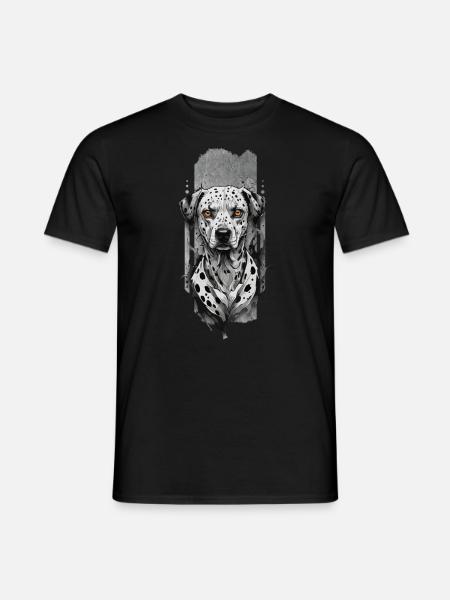Spotlight Begleiter: Dalmatiner Hund Porträt - Männer T-Shirt - Schwarz
