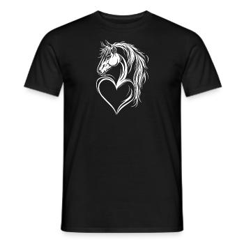 Pferd Herz - Männer T-Shirt - Schwarz - Vorne - AI Model Male 178 light (178cm)