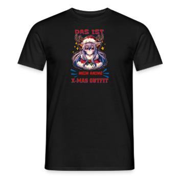 Das ist mein Anime X-Mas Outfit Nikolaus Manga - Männer T-Shirt - Schwarz - Vorne - AI Model Male 178 light (178cm)