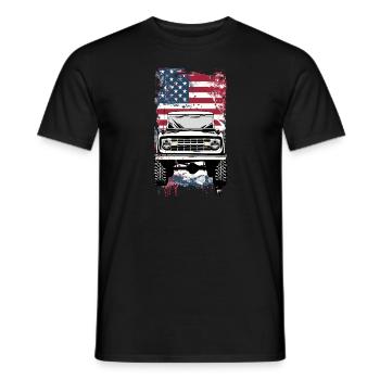 Bronco V8 4x4 Classic Car Off Road - Men's T-Shirt - black - Front - AI Model Male 178 light (178cm)