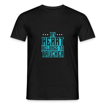Mon cœur appartient à un camionneur - T-shirt homme - noir - Devant - AI Model Male 178 light (178cm)