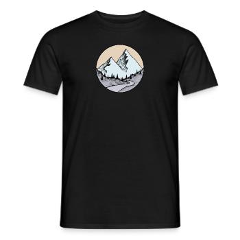 Zeichnen von Berglandschaften - Männer T-Shirt - Schwarz - Vorne - AI Model Male 178 light (178cm)