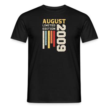August 2009 - Birthday Gift August 2009 August - Men's T-Shirt - black - Front - AI Model Male 178 light (178cm)