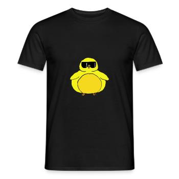 Poulet poussin mignon de Pâques gras avec des lunettes de soleil - T-shirt homme - noir - Devant - AI Model Male 178 light (178cm)