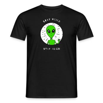 Stay Weird Stay Alien - Men's T-Shirt - black - Front - AI Model Male 178 light (178cm)