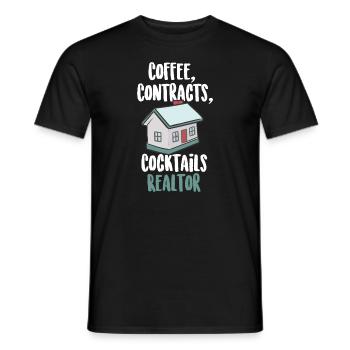 Kaffee Verträge Cocktails Immobilienmakler - Männer T-Shirt - Schwarz - Vorne - AI Model Male 178 light (178cm)