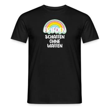 frieden schaffen ohne waffen weiss - Männer T-Shirt - Schwarz - Vorne - AI Model Male 178 light (178cm)