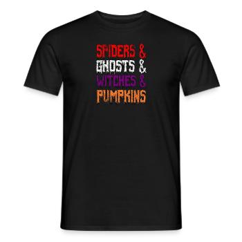 Spiders & Ghosts & Witches & Pumpkins - Men's T-Shirt - black - Front - AI Model Male 178 light (178cm)