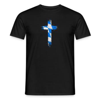 Drapeau de Bavière utilisé Look drapeau bavarois Vintage - T-shirt homme - noir - Devant - AI Model Male 178 light (178cm)
