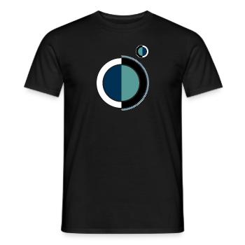 Ungegenständliches Design | Pionier-Serie | "Mohn" - Männer T-Shirt - Schwarz - Vorne - AI Model Male 178 light (178cm)