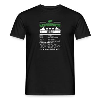 Naturopathe tarif horaire t-shirt métier - T-shirt homme - noir - Devant - AI Model Male 178 light (178cm)