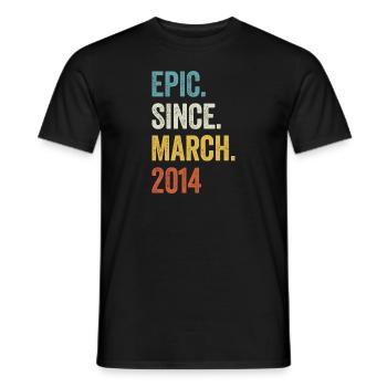 9 ans Epic depuis mars 2014 9ème anniversaire - T-shirt homme - noir - Devant - AI Model Male 178 light (178cm)