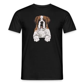 St. Bernard St. Bernard Dog Dog - Men's T-Shirt - black - Front - AI Model Male 178 light (178cm)