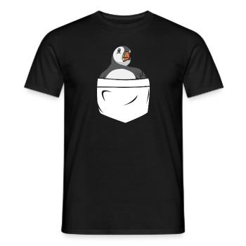 puffin puffin auke birds Lunde - Men's T-Shirt - black - Front - AI Model Male 178 light (178cm)