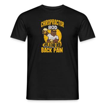 Chiropractor Bod Like A Dad Bod Funny Chiro - Men's T-Shirt - black - Front - AI Model Male 178 light (178cm)