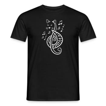 Symbole musical Clef Note Treble Cat Music Lover - T-shirt homme - noir - Devant - AI Model Male 178 light (178cm)