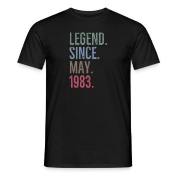 Légende depuis mai 1983 - T-shirt homme - noir - Devant - AI Model Male 178 light (178cm)