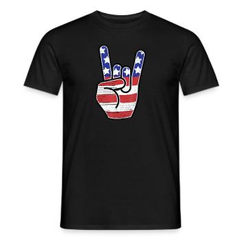 Rock & Roll-Hand - Männer T-Shirt - Schwarz - Vorne - AI Model Male 178 light (178cm)