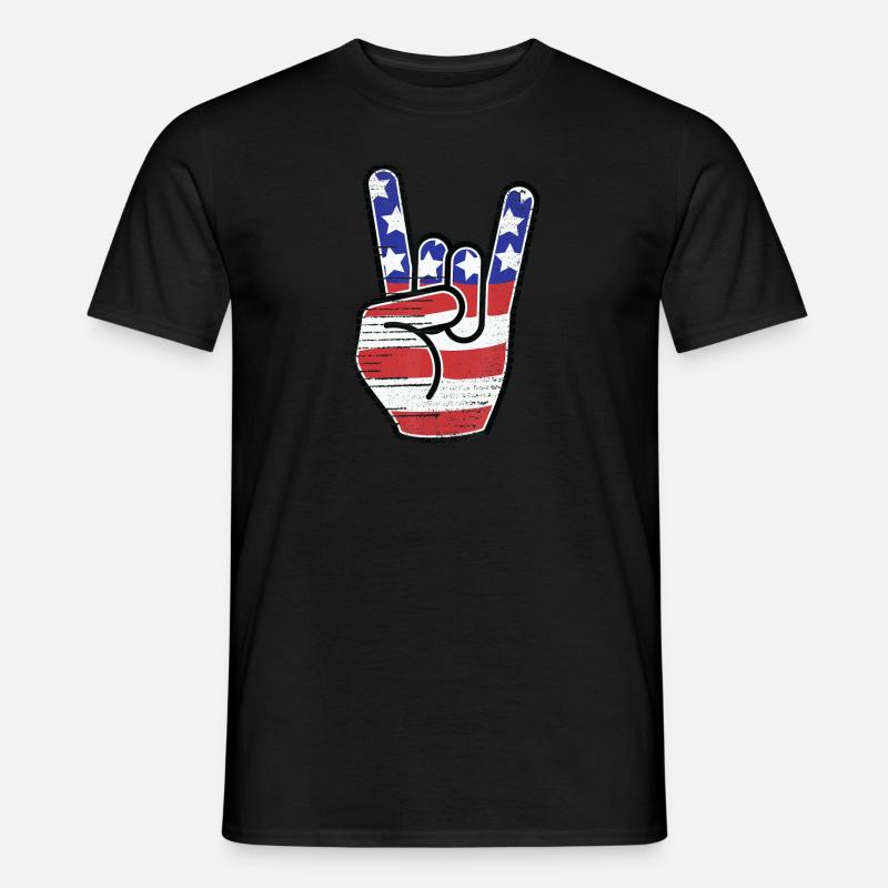 Rock & Roll-Hand - Männer T-Shirt - Schwarz