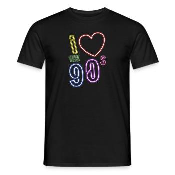 i love 90s - Retro Old School - Männer T-Shirt - Schwarz - Vorne - AI Model Male 178 light (178cm)