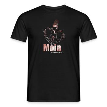 Moin Hamburg - Männer T-Shirt - Schwarz - Vorne - AI Model Male 178 light (178cm)