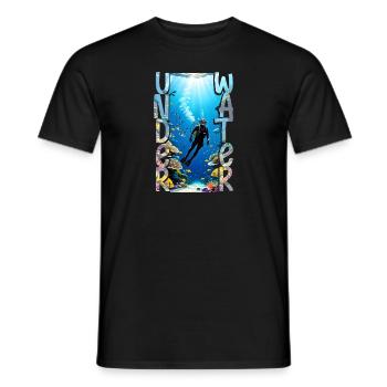 plongée sous marine - T-shirt homme - noir - Devant - AI Model Male 178 light (178cm)