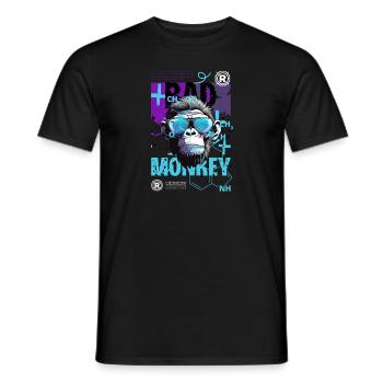 T-shirt singe spirituel - T-shirt homme - noir - Devant - AI Model Male 178 light (178cm)