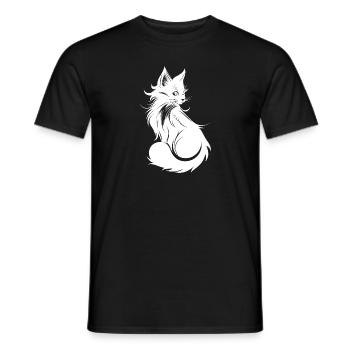 graceful cat silhouette - Men's T-Shirt - black - Front - AI Model Male 178 light (178cm)