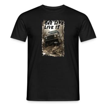 4x4 Offroad Land Onle Life Live It Rover Defender - Men's T-Shirt - black - Front - AI Model Male 178 light (178cm)