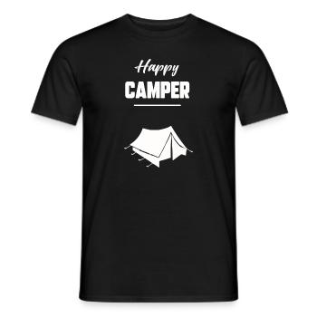 Happy camper - T-shirt homme - noir - Devant - AI Model Male 178 light (178cm)