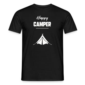Happy camper - T-shirt homme - noir - Devant - AI Model Male 178 light (178cm)