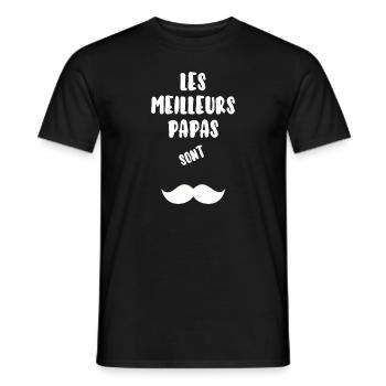 Les meilleurs papa sont moustachus - T-shirt homme - noir - Devant - AI Model Male 178 light (178cm)