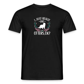 Otter Outfit Sea Otter Lovers - Men's T-Shirt - black - Front - AI Model Male 178 light (178cm)