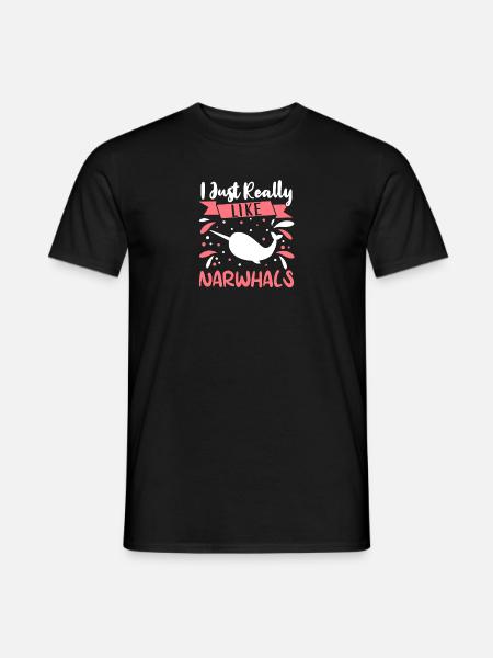 Narwal Outfit Meerestier Zahnwale - Männer T-Shirt - Schwarz