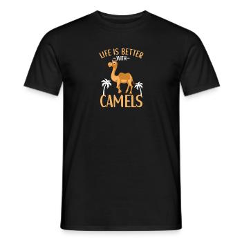 Accessoires pour animaux de chameau pour amoureux du chameau - T-shirt homme - noir - Devant - AI Model Male 178 light (178cm)
