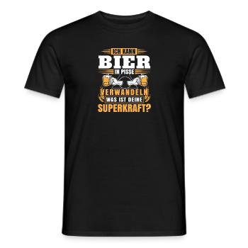 Ich kann Bier in Pisse verwandeln - Männer T-Shirt - Schwarz - Vorne - AI Model Male 178 light (178cm)