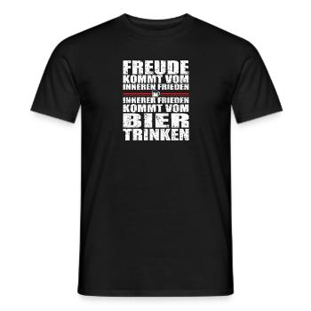 Innerer Frieden kommt von Bier trinken - Männer T-Shirt - Schwarz - Vorne - AI Model Male 178 light (178cm)