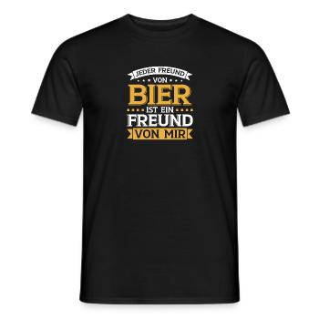 Jeder Freund von Bier ist ein Freund von mir - Männer T-Shirt - Schwarz - Vorne - AI Model Male 178 light (178cm)